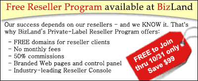 Fr'ee Reseller Program from BizLand - Earn 50% Commissions!