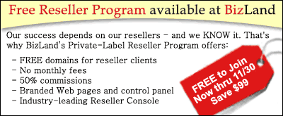 Fr'ee Reseller Program from BizLand - Earn 50% Commissions!