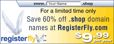 Save 60% off .shop domain names!