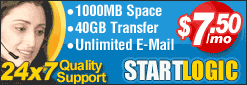 100 MB Space - 40 GB Transfer - Unlimited Email - 24x7 Support - Only $7.50/Month!