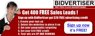 Sign Up With Bidvertiser - Get $20 in Fr&euml;e Advertising Credits!