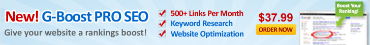 New G-Boost PRO SEO - Give Your Website a Rankings Boost!