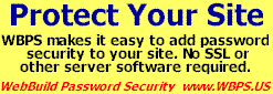 Protect Your Site With WebBuild Password Security!