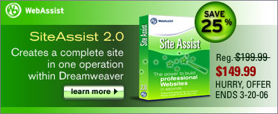 SiteAssist 2.0 - Creates a Complete Site in One Operation!