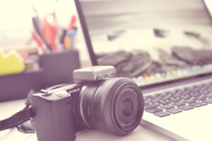 camera and laptop