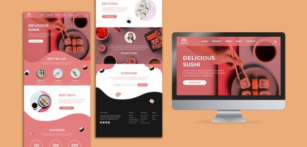 engaging, eye-catching, and modern website design in different formats
