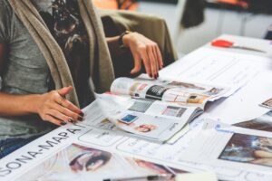 woman reading a magazine