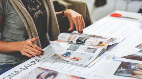 woman reading a magazine